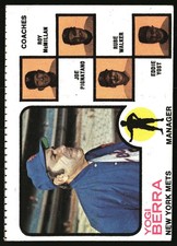 1973 Topps #257b Mets Field Leaders Yogi Berra Pale brown backgrounds FREE SHIP