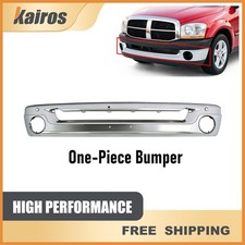 For 2002-2008 Dodge Ram 1500 One-piece Chrome Front Bumper With Fog Light Holes