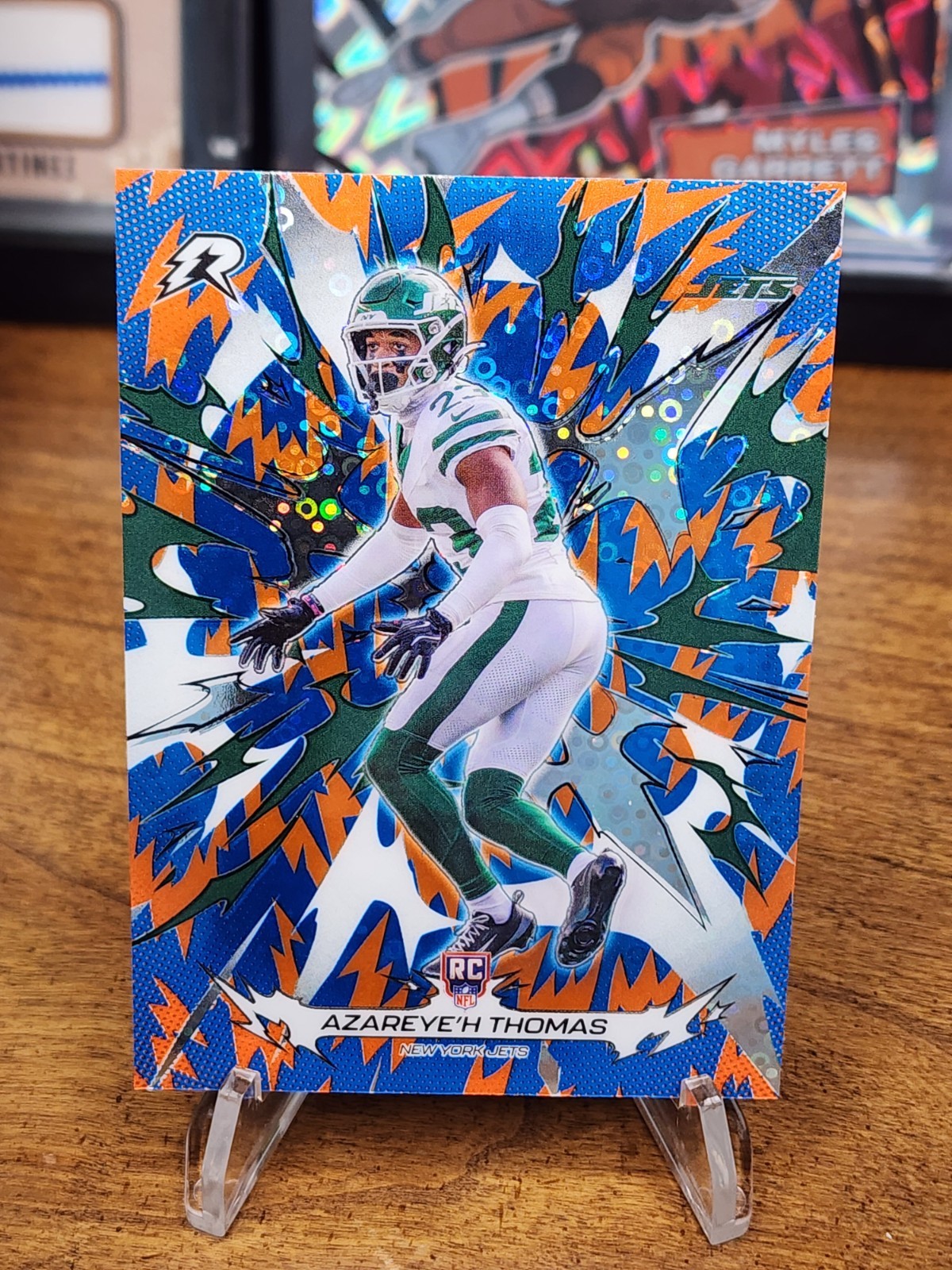 2025 Topps Resurgence Azareyeh Thomas Blue & Orange Spark RC JETS