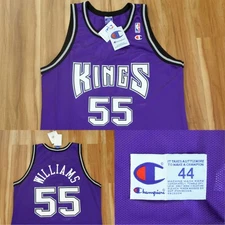 Jason Williams Sacramento Kings Champion Jersey Purple NBA Men 44 NEW