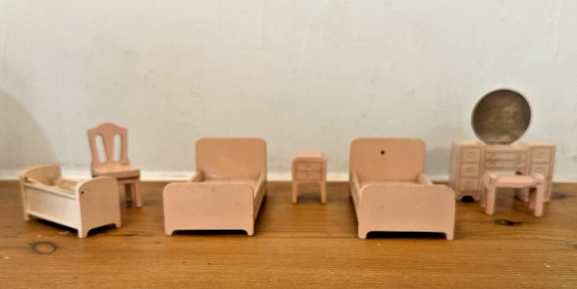 Ancien Mobilier De Maison De Poupée – Canapé Et Deux Fauteuils – XIXème Siècle