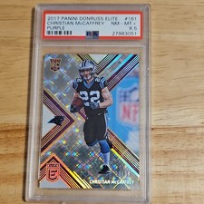 Panini 2017 Donruss Elite Rookies Christian McCaffrey Purple #161 PSA 8.5 /99