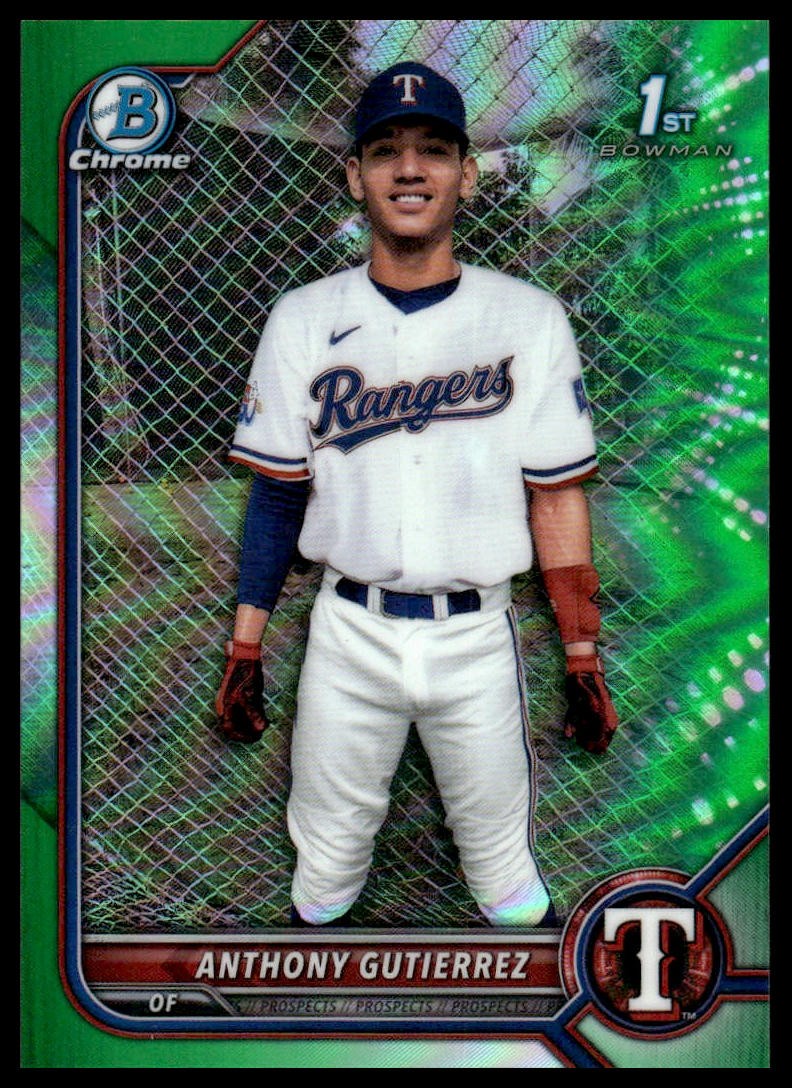 2022 Bowman Chrome #BCP-160 Anthony Gutierrez Prospects Green Refractor #/99
