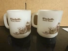 2 Vintage Winchells Donut House Milk Glass Mugs Glasbake D Handle Brand New