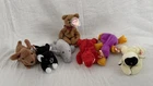 RARE VINTAGE TY Beanie Babies Lot Of 7 Manny,Zip,Grunt,Weenie,Curly,Chops,Patti