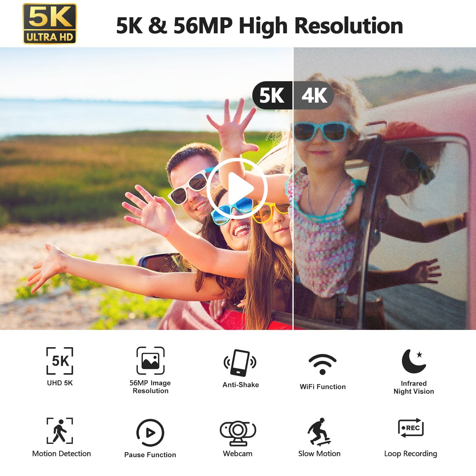✅16X Digital Cameras 5K Video Camera Camcorder UHD 56MP YouTube Podcast Camera~