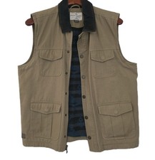 Cody James Mens Ram Canvas Vest Western Rancher Aztec Blanket Lined Sz Medium