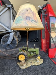 Vintage John Deere Tractor 15” Table Desk Lamp - No Shade - Tested/Works