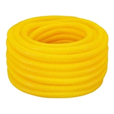 1/2 in. x 100 ft Flexible Corrugated Yellow HDPE NON Split Tubing Wire Loom Non-