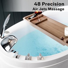 59“ Freestanding Air Jetted Bathtub with Micro Bubble Hydrotherapy