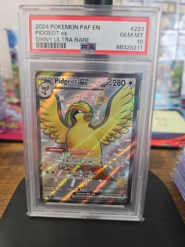 Pokemon Pidgeot EX 2024 Paldean Fates #221 Shiny Ultra Rare PSA 10
