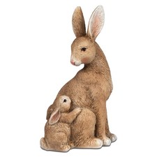 Hase mit Kind 15 cm braun Dekofigur Tier Kaninchen formano 700841 Osterhase