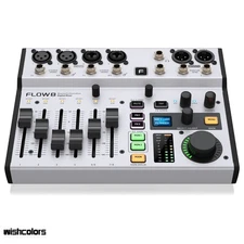 FLOW 8 Digital Mixer 8-Input 2 FX+2 Monitor Ultra-low Noise Audio Processor BT