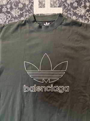 Balenciaga Adidas Dark Green T Shirt Size 1 | eBay