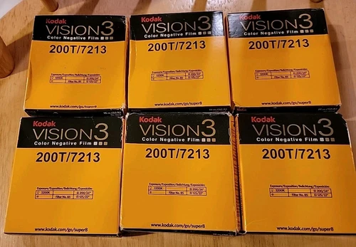 Kodak Vision 3 200T 7213 Super-8 Color Negative Film Brand 8 Available Sold Each
