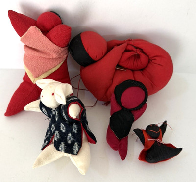 Vintage Japanese Sarubobo Fabric Acrobat Dolls (X29)
