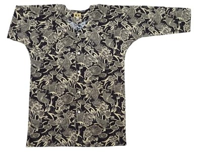 Kimono Style Shirt Japanese Festival Shirt Koi-Kuchi US S-M Carp water lilies