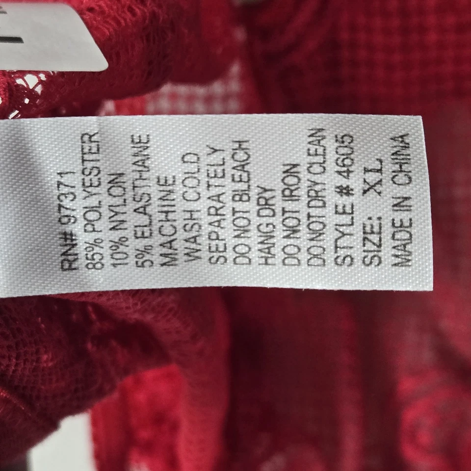 Donna L'oren Women Panty XL Red 4605 Lace Bow Sheer Cheeky Bow NWT - Image 4 of 4