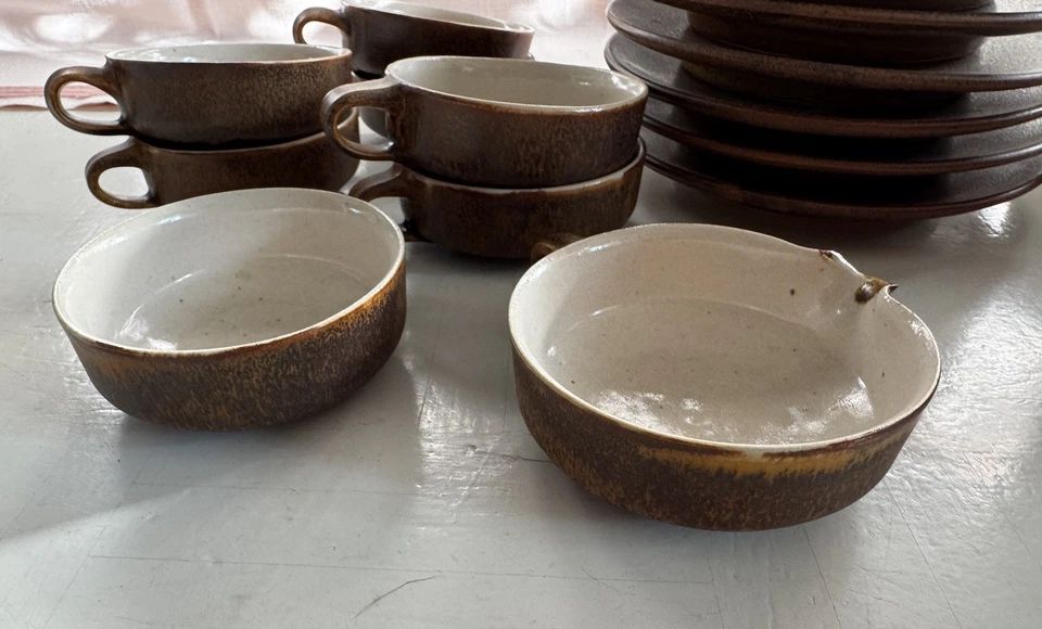 Vintage Teeservice Braun für 6 Personen Berchtesgaden Handarbeit - Bild 3 von 4