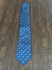 David Taylor Men  s Necktie Blue Black Geometric Check Pattern Polyester China