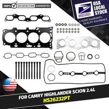 Head Engine Gasket Set w/Bolts Fit for Toyota 2.4L HS26232PT OEM Replacement
