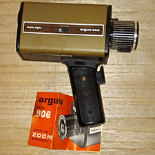 Untested Argus 806 Standard 8mm Non Reflex Movie Camera Brown w/ Case Manual