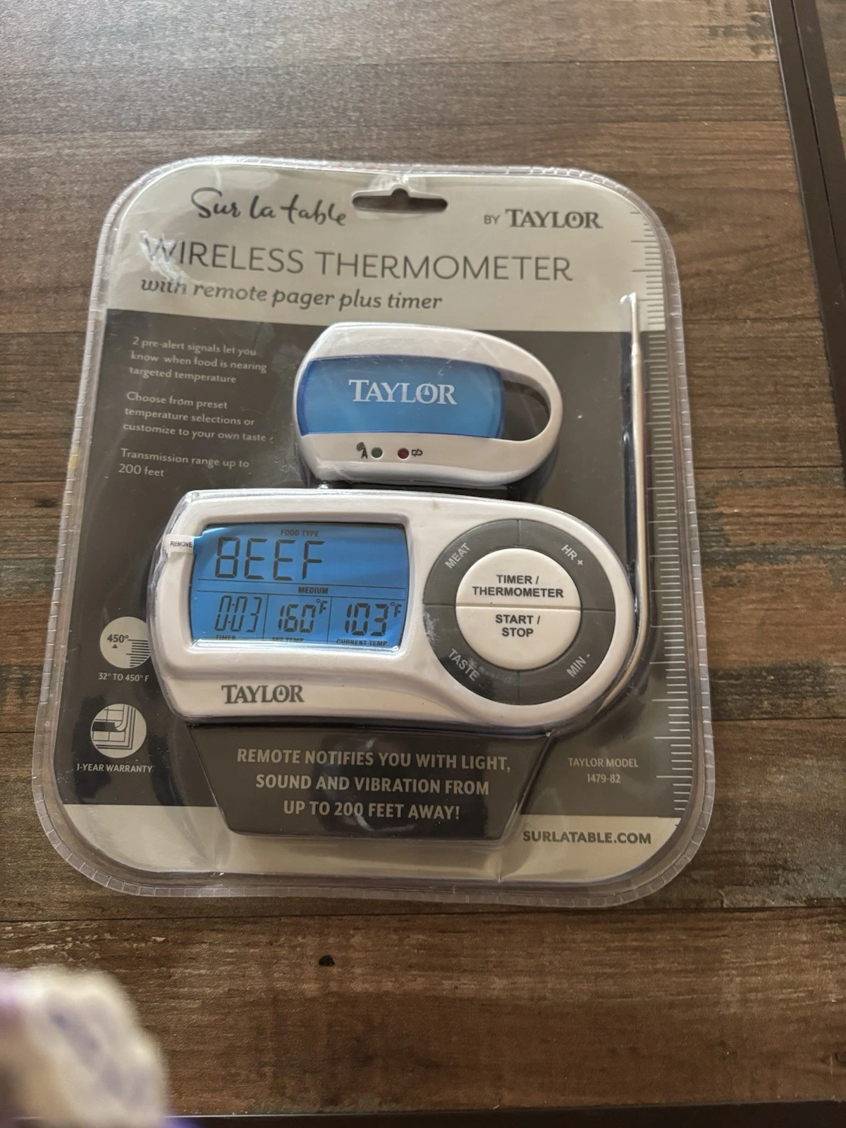 Sur La Table Wireless Thermometer With Remote Pager Plus Timer By Taylor
