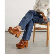 Chloe Jeanette Studded Platform Clogs Size 36