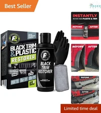 Black Plastic Trim Restorer Dye Infused 4 Oz Auto Exterior Protect UV Scratches