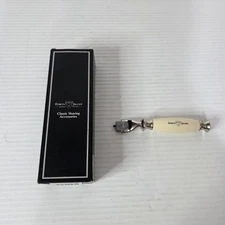 Edwin Jagger Safety Razor Imitation Ivory Handle Only Nickel Plated Collar 
