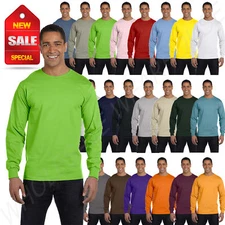 NEW Hanes 6.1 oz 100% Cotton Long-Sleeve Beefy-T S-3XL T-Shirt M-5186