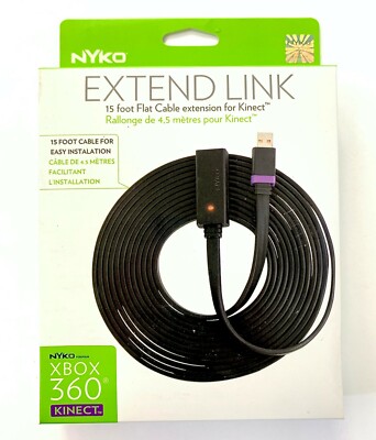 NYKO Extend Link 15ft Flat Cable Extension for XBOX 360 Kinect