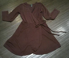 Justify Maroon Sweater Wrap Dress Large