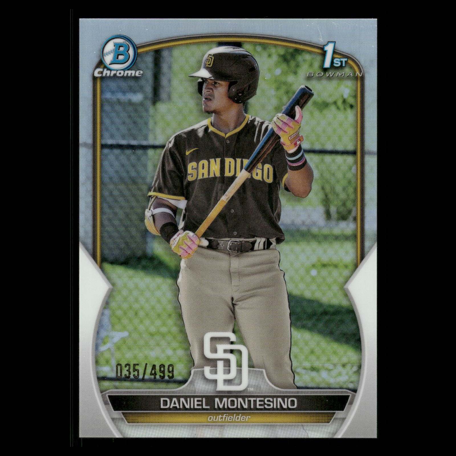 Daniel Montesino /499 #BCP-114 2023 Bowman Chrome Prospects Refractor Padres MLB