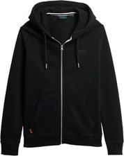 Superdry Essential Zip Up Hoodie  Vintage Black Jumper Tracksuit