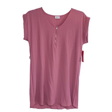 Tovia Cocktail Dress Womens L Rose Pink Mini Boho Flowy Dinner Party Shirt Dress