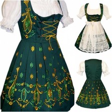 XS S M L XL 2XL German Dirndl Dress EMBROIDERED Short Oktoberfest Waitress Party