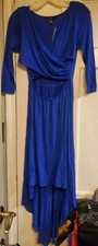 NEW Forever 21 Royal BLUE Long HI LO HEM Wrap Dress Sexy Cutout Front NWT SIZE M