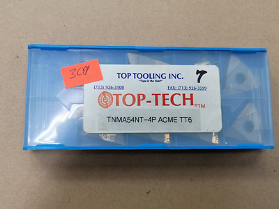 TOP TECH TOP TOOLING TNMA 54NT-49 ACME TT6 CARBIDE INSERTS  PACK OF7 LOT 309