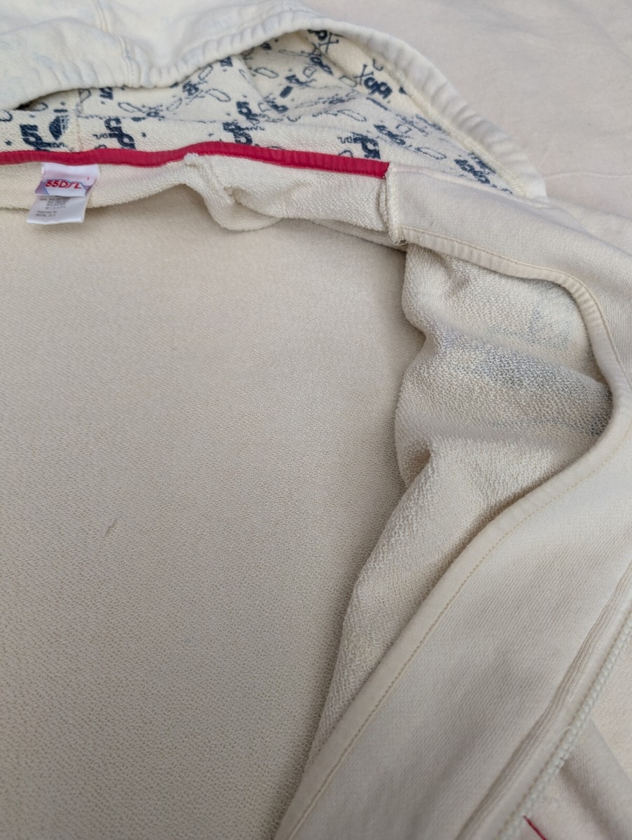 Diesel 55DSL Men's Large White Full Zip Hoodie Cotton