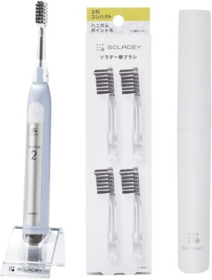 #ad Soladey Rhythm 2 Electric Toothbrush Ice Blue Replacement Brush Case Set $104.50