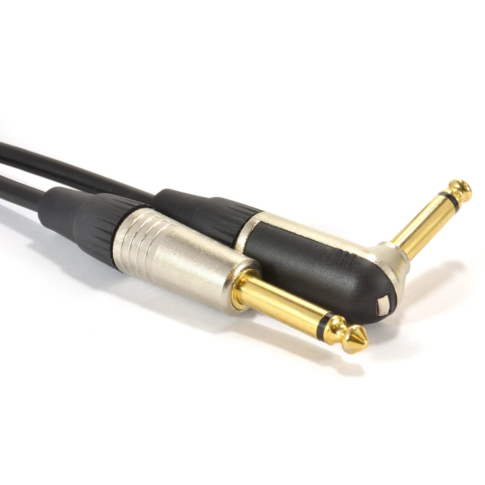 2m GOLD Right Angle MONO Jack 6.35mm 1/4 inch Guitar/Amp Cable Lead [007931] - Image 4 of 4