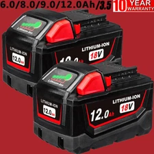 For Milwaukee M18 Lithium 12.0, 9.0, 8.0 AH Extended Capacity Battery 48-11-1860