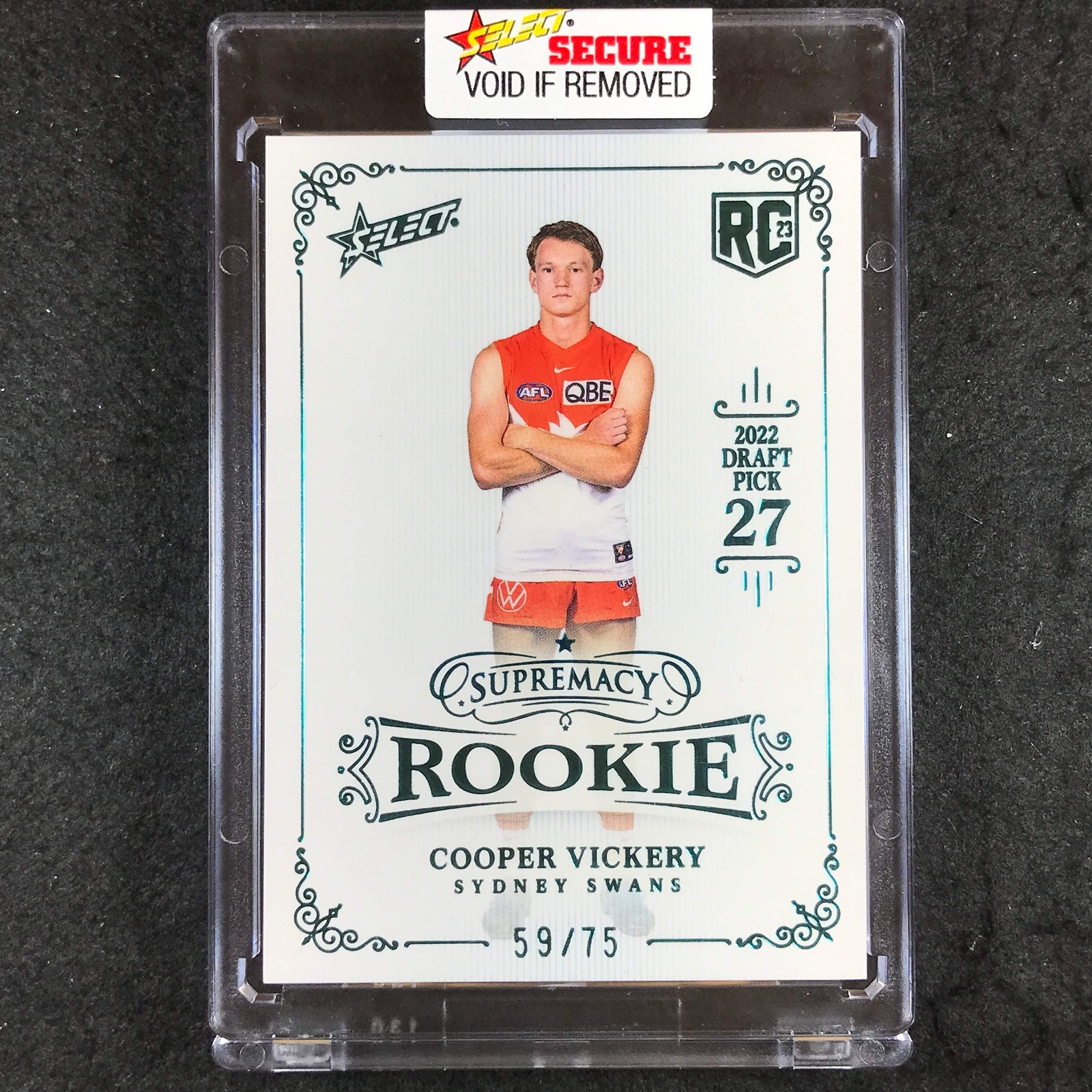 2023 Select AFL Supremacy Rookie COOPER VICKERY 2022 Draft Blue 59/75 