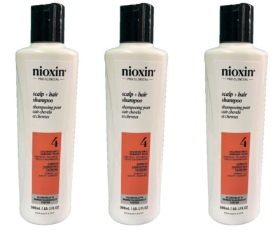 3x Nioxin System #4 Cleanser Shampoo, 10.1 oz each / new