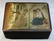 Bulova rare vintage watch box image on silk Made in Italy used condition