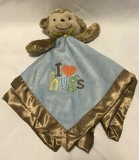 Carters Just One You I Love Hugs Blue Brown Monkey Rattle Security Lovey