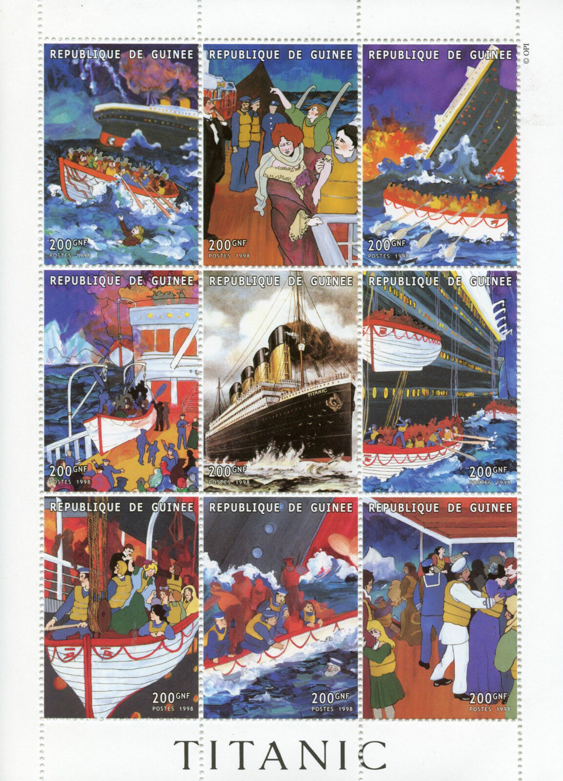 Guinea Ships Rapid rise Stamps 1998 MNH Indefinitely RMS Boats 9v S Titanic M Nautical