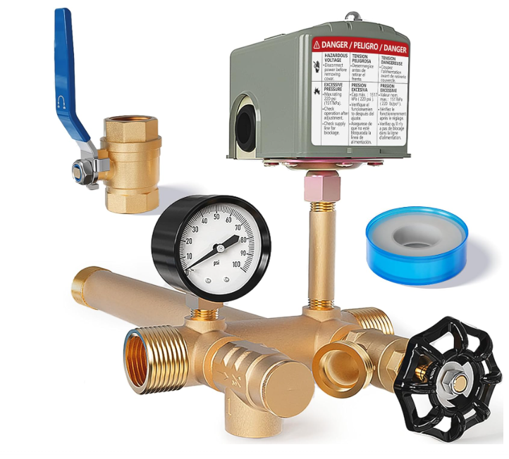 40-60psi Well Pressure Tank Tee Installation Kit for Water Systems  