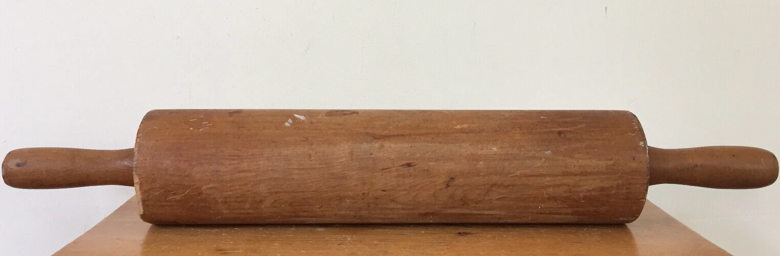 Vintage Huge 24" Long Large Solid Wood Primitive Bread Baking Dough Rolling Pin